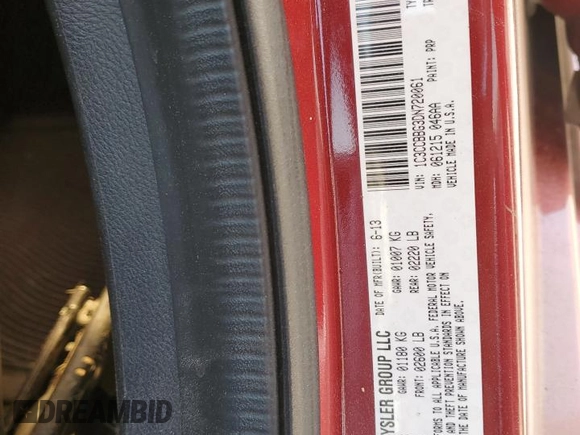 2013 Chrysler 200 Touring with VIN 1C3CCBBG3DN720061, listed as a Copart auction lot 53530475 with 147,024 mi miles and Salvage Title. Bid and sale history available at carsss.com. Image 14.