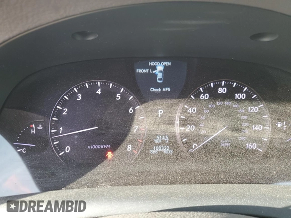 2010 Lexus LS 460 L with VIN JTHDL5EF4A5001156, listed as a Copart auction lot 82162473 with 100,322 mi miles and Salvage title. Bid and sale history available at DreamBid. Image 9.