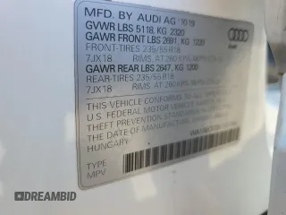 2020 Audi Q3 Premium with VIN WA1AECF32L1031641, listed as a Copart auction lot 60266275 with 43,730 mi miles and Salvage title. Bid and sale history available at DreamBid. Image 13.