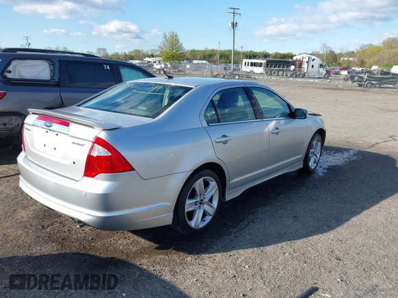 2010 Ford Fusion SPORT with VIN 3FAHP0KC6AR106448, listed as a IAAI auction lot 42025993 with 110,339 mi miles. Bid and sale history available at carsss.com. Image 4.