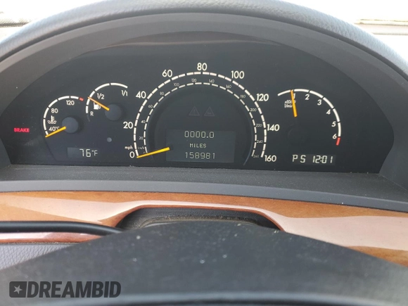 2002 Mercedes-Benz S-Class 4.3L with VIN WDBNG70JX2A314138, listed as a Copart auction lot 59694444 with 158,981 mi miles and Salvage Title. Bid and sale history available at carsss.com. Image 9.