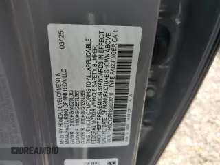 2025 Honda Accord EX-L with VIN 1HGCY2F61SA039210, listed as a Copart auction lot 55132285 with 1,977 mi miles and Salvage title. Bid and sale history available at DreamBid. Image 12.
