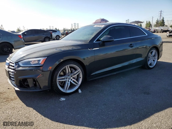 2019 Audi A5 Coupe Premium with VIN WAUSNAF52KA058821, listed as a Copart auction lot 74529494 with 35,697 mi miles and Salvage Title. Bid and sale history available at carsss.com. Image 1.