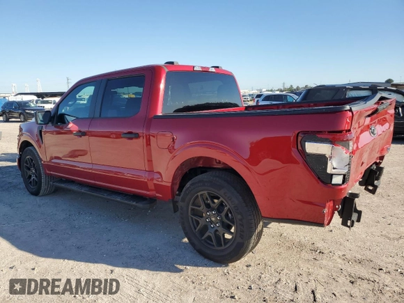 2024 Ford F-150 STX with VIN 1FTEW2KP7RKD11422, listed as a Copart auction lot 48724505 with 1,739 mi miles and Salvage Title. Bid and sale history available at carsss.com. Image 2.