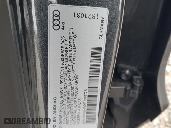 2024 Audi RS e-tron GT z VIN WAUBHBFWXR7901726, wystawiony jako Copart lot #47284335 z przebiegiem 5068 mil mil oraz Szkody całkowita. Historia ofert i sprzedaży dostępna na DreamBid. Obrazek 12.