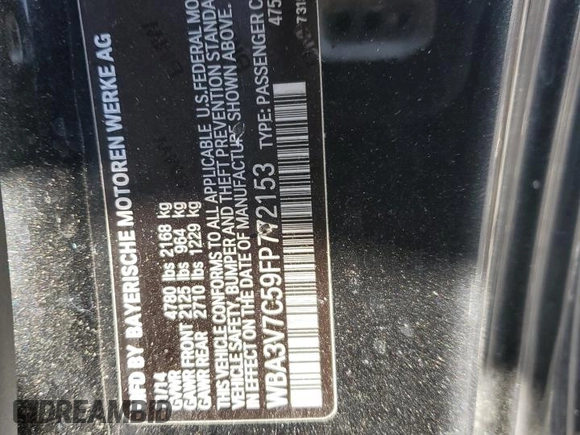 2015 BMW 4 Series 428i with VIN WBA3V7C59FP772153, listed as a Copart auction lot 49709215 with Not Provided miles and Salvage Title. Bid and sale history available at carsss.com. Image 13.