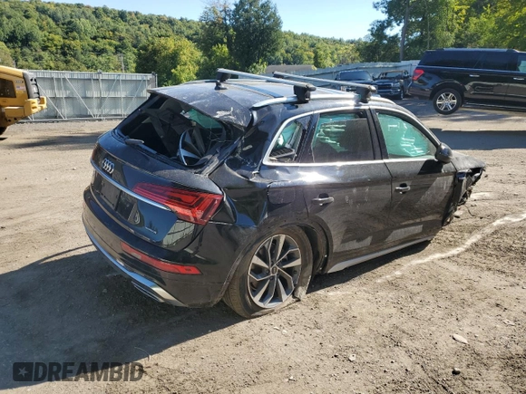 2023 Audi Q5 S line Premium Plus with VIN WA1EAAFY7P2023256, listed as a Copart auction lot 70294344 with 0 mi miles and Salvage Title. Bid and sale history available at carsss.com. Image 3.