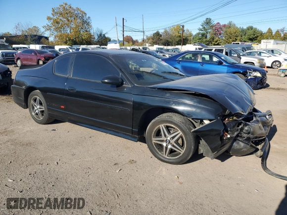 2003 Chevrolet Monte Carlo SS with VIN 2G1WX12K739423168, listed as a Copart auction lot 76147104 with 134,124 mi miles and Salvage Title. Bid and sale history available at carsss.com. Image 4.