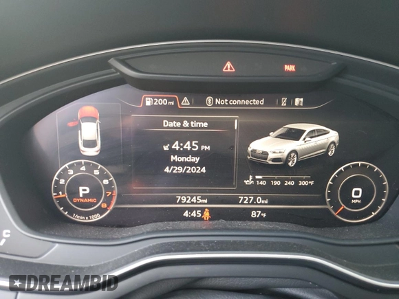 2018 Audi A5 Sportback Premium Plus with VIN WAUENCF5XJA098796, listed as a Copart auction lot 51965514 with 79,245 mi miles and . Bid and sale history available at DreamBid. Image 9.