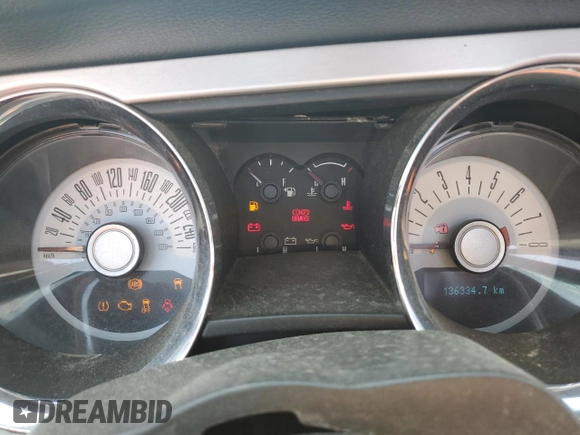 2012 Ford Mustang V6 with VIN 1ZVBP8EM9C5219820, listed as a Copart auction lot 46579765 with 136,334 mi miles and Non Repairable. Bid and sale history available at carsss.com. Image 9.