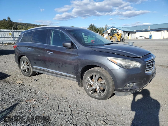 2013 Infiniti JX35 with VIN 5N1AL0MM1DC353646, listed as a Copart auction lot 76325414 with 153,412 mi miles and Clean Title. Bid and sale history available at carsss.com. Image 4.