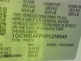 2023 Chevrolet Express Cargo with VIN 1GCWGAFPXP1258949, listed as a IAAI auction lot 41790627 with 23,518 mi miles and . Bid and sale history available at DreamBid. Image 9.