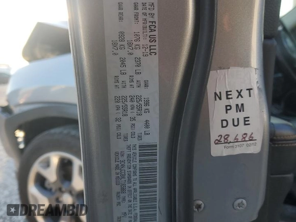 2020 Jeep Compass Limited with VIN 3C4NJCCBXLT165868, listed as a Copart auction lot 84525004 with 113,274 mi miles and Salvage title. Bid and sale history available at DreamBid. Image 13.