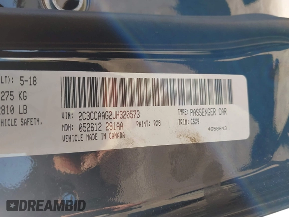 2018 Chrysler 300 Touring with VIN 2C3CCAAG2JH320573, listed as a IAAI auction lot 42134350 with 90,929 mi miles and . Bid and sale history available at DreamBid. Image 9.