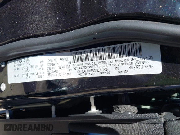 2016 Jeep Cherokee Sport with VIN 1C4PJLAS5GW376259, listed as a IAAI auction lot 41287458 with 92,075 mi miles and . Bid and sale history available at DreamBid. Image 9.