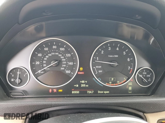 2015 BMW 3 Series 328i xDrive with VIN WBA3B5C52FF960001, listed as a Copart auction lot 52235695 with 80,950 mi miles and Salvage Title. Bid and sale history available at carsss.com. Image 9.