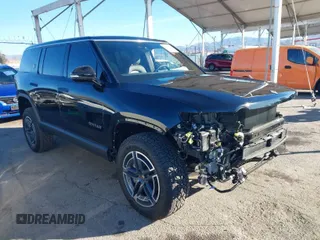 2025 Rivian R1S Adventure with VIN 7PDSGBBA4SN047584, listed as a IAAI auction lot 41372645 with 501 mi miles. Bid and sale history available at carsss.com. Image 1.