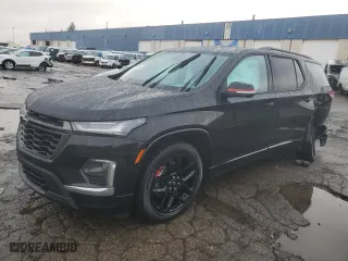 2023 Chevrolet Traverse Premier with VIN 1GNERKKWXPJ121140, listed as a Copart auction lot 84128344 with 54,853 mi miles and Salvage Title. Bid and sale history available at carsss.com. Image 1.