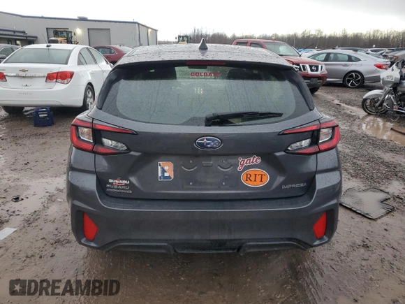 2024 Subaru Impreza with VIN JF1GUABC3R8221757, listed as a Copart auction lot 80024214 with 15,183 mi miles and Salvage Title. Bid and sale history available at carsss.com. Image 6.