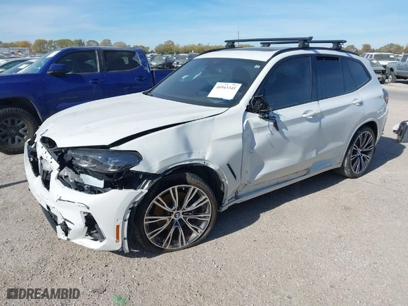 2023 BMW X3 xDrive30i with VIN 5UX53DP08P9S41934, listed as a IAAI auction lot 40943341 with 27,933 mi miles. Bid and sale history available at carsss.com. Image 2.