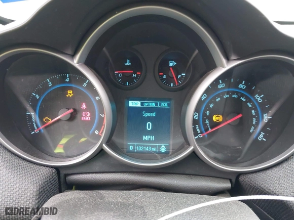 2014 Chevrolet Cruze ECO with VIN 1G1PH5SBXE7476296, listed as a IAAI auction lot 41892997 with 102,143 mi miles. Bid and sale history available at carsss.com. Image 7.