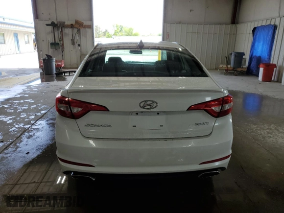 2015 Hyundai Sonata Sport with VIN 5NPE34AF1FH116102, listed as a Copart auction lot 58657855 with 111,726 mi miles and Salvage title. Bid and sale history available at DreamBid. Image 6.