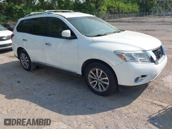 2013 Nissan Pathfinder SL with VIN 5N1AR2MM7DC608505, listed as a IAAI auction lot 42406312 with 188,113 mi miles and . Bid and sale history available at DreamBid. Image 1.
