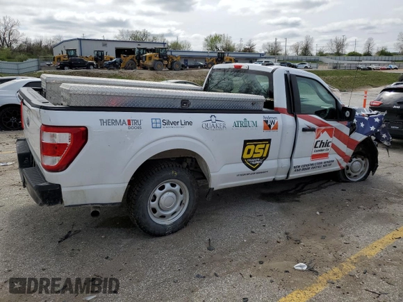 2021 Ford F-150 XL with VIN 1FTMF1C56MKD81988, listed as a Copart auction lot 51101275 with 94,531 mi miles and Salvage title. Bid and sale history available at DreamBid. Image 3.