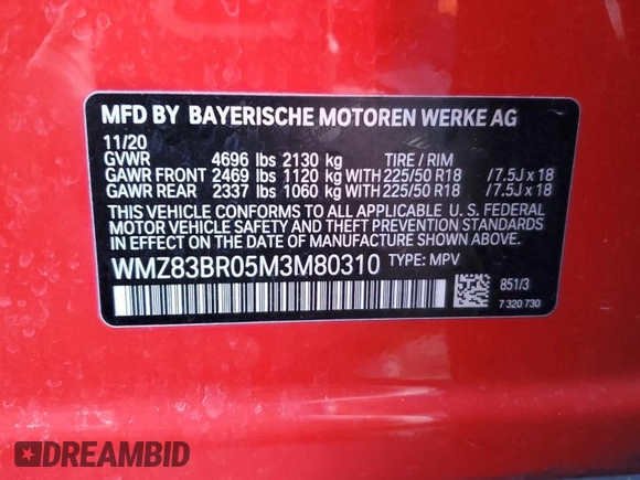 2021 MINI Countryman Cooper S with VIN WMZ83BR05M3M80310, listed as a Copart auction lot 48104085 with 53,784 mi miles and Salvage title. Bid and sale history available at DreamBid. Image 12.