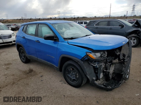 2021 Jeep Compass Sport z VIN 3C4NJCAB1MT576970, wystawiony jako Copart lot #43081635 z przebiegiem 42 759 mil mil oraz Szkoda całkowita • Salvage title. Historia ofert i sprzedaży dostępna na DreamBid. Obrazek 4.