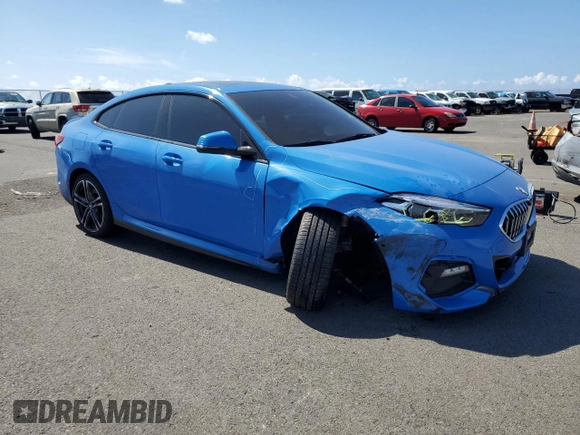 2021 BMW 2 Series 228i with VIN WBA53AK06M7J20167, listed as a Copart auction lot 44247265 with 25,470 mi miles and Salvage Title. Bid and sale history available at carsss.com. Image 4.