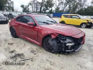 2025 BMW M2 with VIN 3MF23DM08S8F02990, listed as a Copart auction lot 46709765 with 4,373 mi miles and Salvage Title. Bid and sale history available at carsss.com. Image 4.