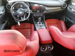 2022 Alfa Romeo Giulia Veloce with VIN ZARFAMBN1N7654274, listed as a Copart auction lot 49275785 with 9,507 mi miles and Salvage Title. Bid and sale history available at carsss.com. Image 8.
