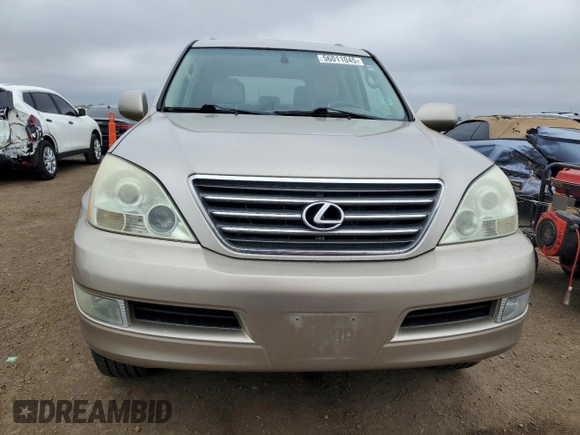 2004 Lexus GX 470 z VIN JTJBT20X740033069, wystawiony jako Copart lot #56011045 z przebiegiem 263 891 mil mil oraz Czysty tytuł • Clean title. Historia ofert i sprzedaży dostępna na DreamBid. Obrazek 5.