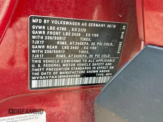 2011 Volkswagen Tiguan SEL with VIN WVGAV7AX1BW000384, listed as a Copart auction lot 59420805 with 166,245 mi miles and Clean title. Bid and sale history available at DreamBid. Image 10.