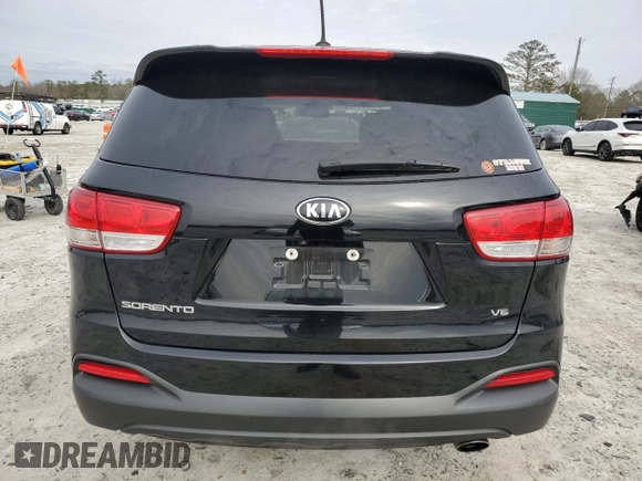 2018 Kia Sorento LX V6 with VIN 5XYPG4A57JG386441, listed as a Copart auction lot 44846925 with 104,561 mi miles and Salvage Title. Bid and sale history available at carsss.com. Image 6.