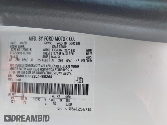 2020 Ford Transit Connect XLT с VIN NM0LS7F22L1465254, выставлен на аукционе IAAI как лот 41407923 с пробегом 63 311 миль миль и . История ставок и продаж доступна на DreamBid. Изображение 9.