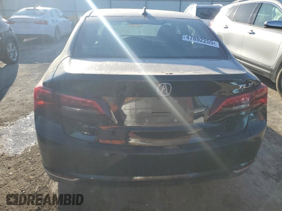 2017 Acura TLX Technology with VIN 19UUB1F53HA007651, listed as a Copart auction lot 47892255 with 76,256 mi miles and Salvage Title. Bid and sale history available at DreamBid. Image 6.