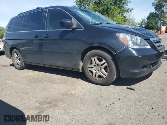 2005 Honda Odyssey EX-L z VIN 5FNRL38735B043791, wystawiony jako Copart lot #55844725 z przebiegiem 172 648 mil mil oraz Szkoda całkowita • Salvage title. Historia ofert i sprzedaży dostępna na DreamBid. Obrazek 4.