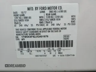 2018 Ford Explorer Limited z VIN 1FM5K8F82JGA01876, wystawiony jako Copart lot #58390955 z przebiegiem 108 345 mil mil oraz Szkoda całkowita • Salvage title. Historia ofert i sprzedaży dostępna na DreamBid. Obrazek 13.