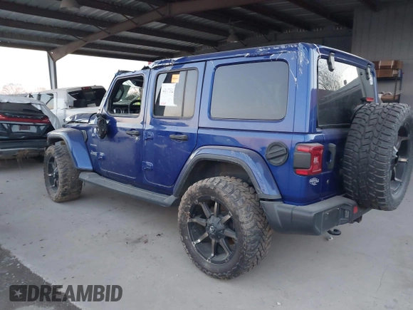 2018 Jeep Wrangler Unlimited Sahara z VIN 1C4HJXEN0JW274942, wystawiony jako IAAI lot #41175231 z przebiegiem 97 255 mil mil oraz . Historia ofert i sprzedaży dostępna na DreamBid. Obrazek 3.
