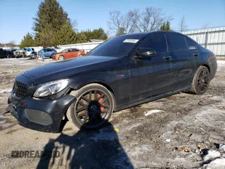 2018 Mercedes-Benz C 43 AMG with VIN 55SWF6EB6JU254173, listed as a Copart auction lot 87449364 with 130,860 mi miles and Salvage Title. Bid and sale history available at carsss.com. Image 1.