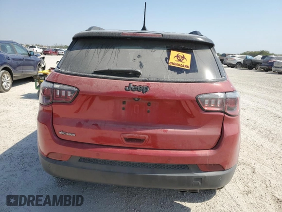 2020 Jeep Compass Altitude with VIN 3C4NJCBB5LT135856, listed as a Copart auction lot 76498864 with Not Provided miles and Salvage Title. Bid and sale history available at carsss.com. Image 6.