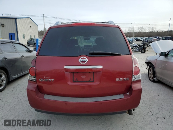 2007 Nissan Quest SE with VIN 5N1BV28U17N143240, listed as a Copart auction lot 86155654 with 162,425 mi miles and Clean Title. Bid and sale history available at carsss.com. Image 6.