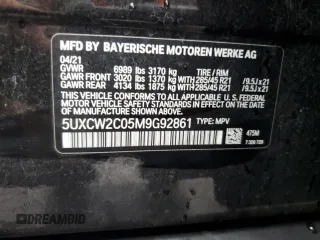 2021 BMW X7 xDrive40i z VIN 5UXCW2C05M9G92861, wystawiony jako Copart lot #56915745 z przebiegiem 65 196 mil mil oraz Szkoda całkowita • Salvage title. Historia ofert i sprzedaży dostępna na DreamBid. Obrazek 13.