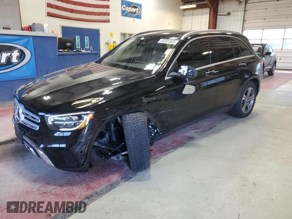 2022 Mercedes-Benz GLC 300 with VIN W1N0G8EB0NV378147, listed as a Copart auction lot 53201525 with 46,630 mi miles and Salvage Title. Bid and sale history available at DreamBid. Image 1.