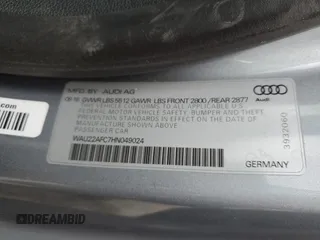2017 Audi A7 Prestige with VIN WAU22AFC7HN049024, listed as a Copart auction lot 82763423 with 53,322 mi miles. Bid and sale history available at carsss.com. Image 12.