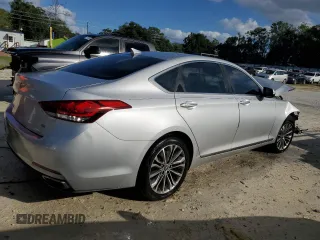 2017 Genesis G80 3.8L with VIN KMHGN4JE4HU203975, listed as a Copart auction lot 46729035 with 138,610 mi miles and Non Repairable. Bid and sale history available at carsss.com. Image 3.