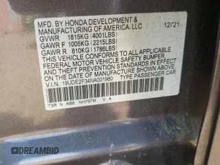 2022 Acura ILX with VIN 19UDE2F34NA001980, listed as a Copart auction lot 65450054 with 49,075 mi miles and Salvage Title. Bid and sale history available at DreamBid. Image 13.