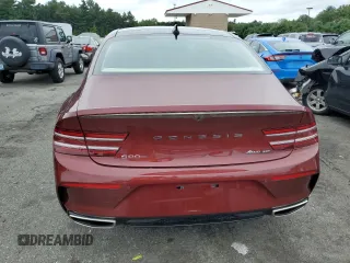 2023 Genesis G80 Sport with VIN KMTGB4SD1PU191609, listed as a Copart auction lot 66351654 with 19,622 mi miles and Salvage Title. Bid and sale history available at DreamBid. Image 6.
